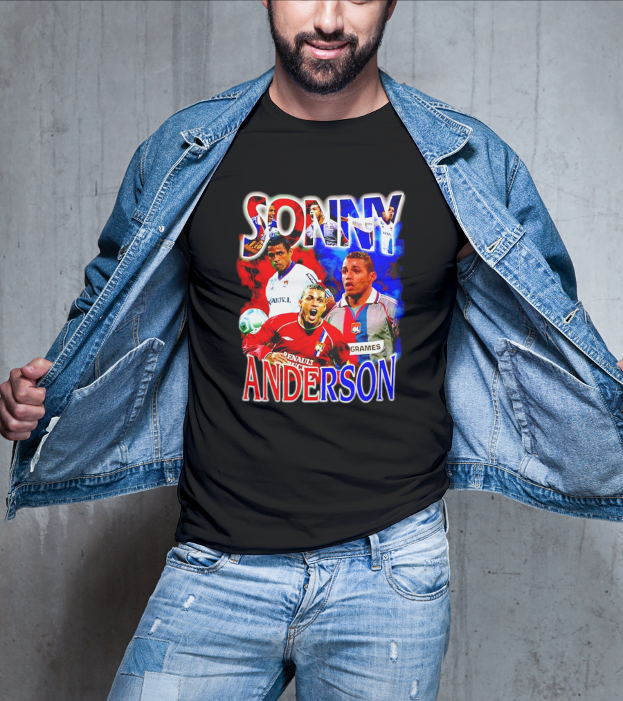Sonny Anderson Football Legend Renault V Lyon Grames Soccer Icons T-Shirt