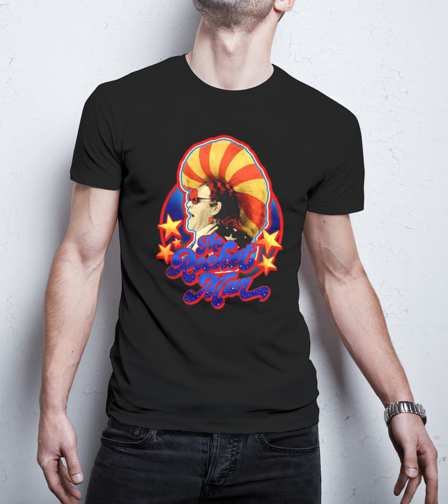The Rocket Man Retro Stars And Stripes Iconic Sunglasses T-Shirt