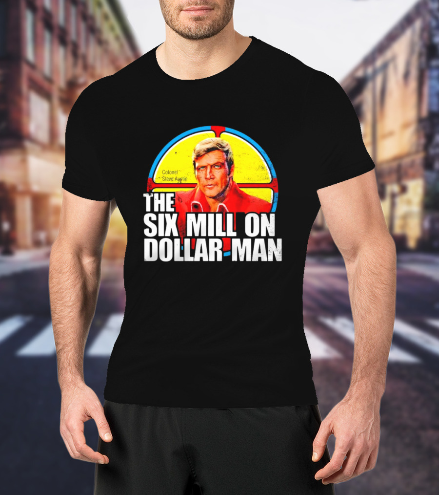 Colonel Steve Austin The Six Million Dollar Man Retro Stained Glass T-Shirt