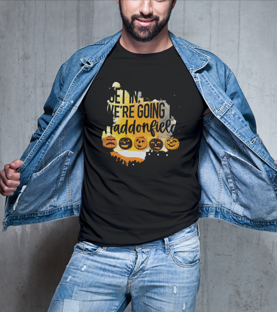 Get In Loser We're Going To Haddonfield Halloween Pumpkins Knife T-Shirt