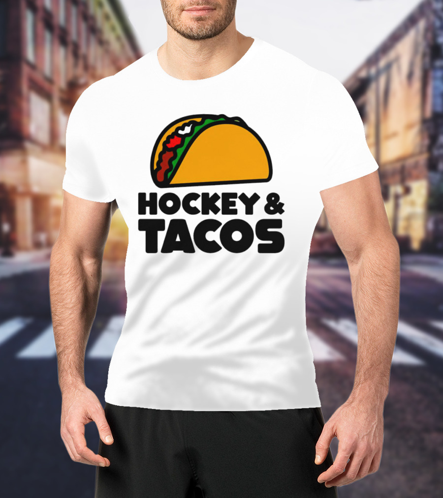 Hockey And Tacos Bold Fun Combo T-Shirt