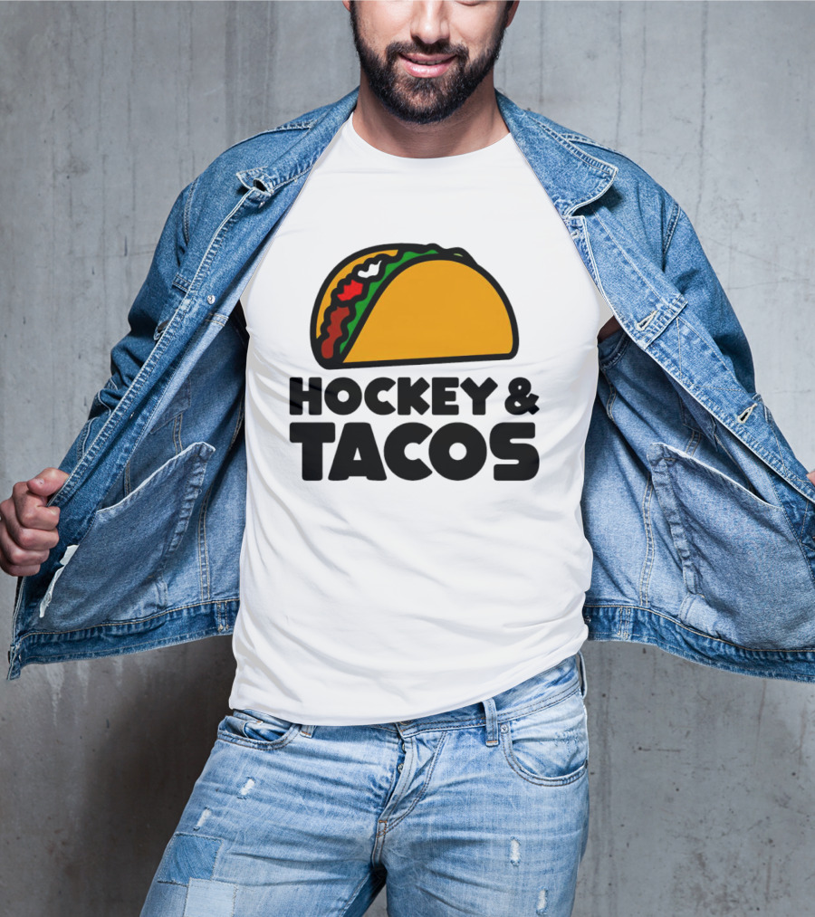 Hockey And Tacos Bold Fun Combo T-Shirt