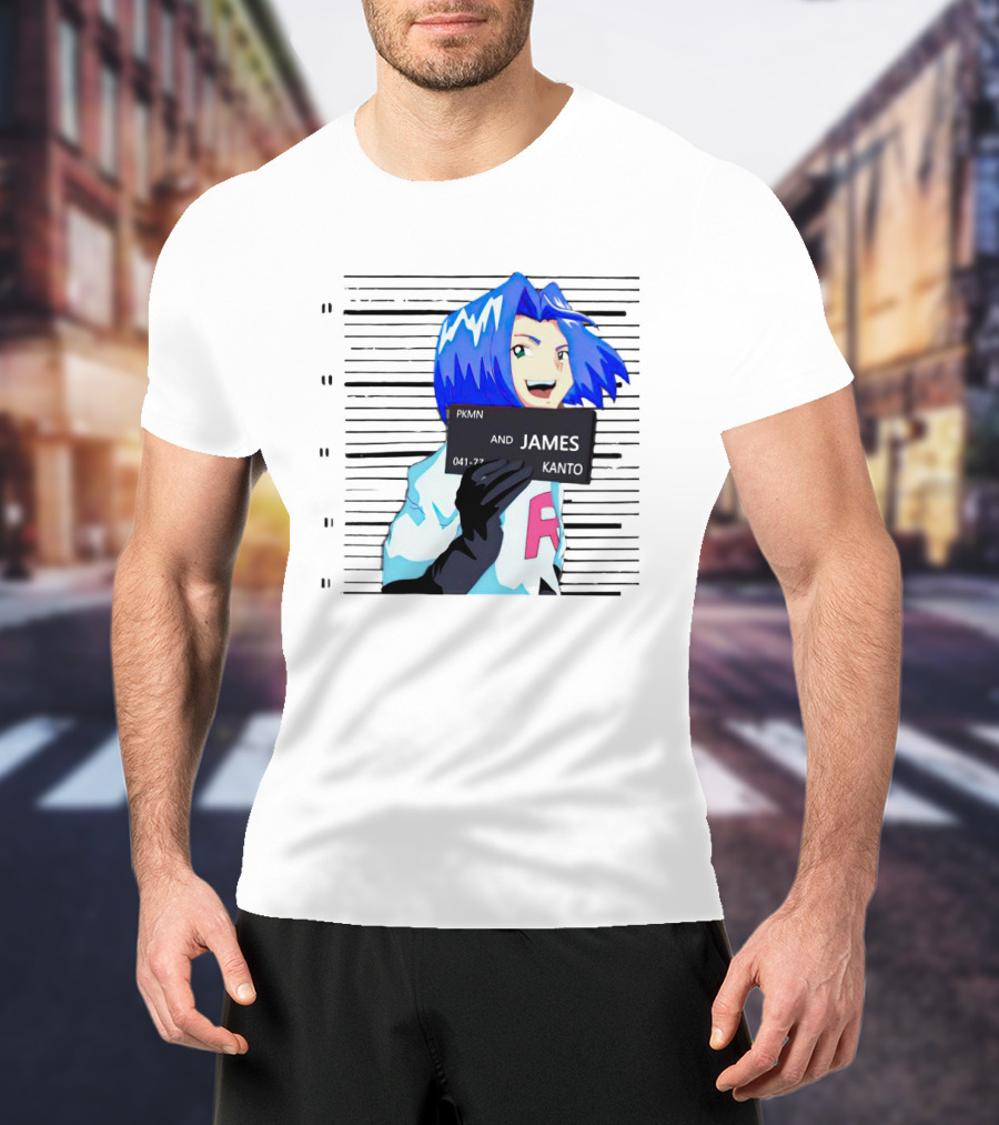 Team Rocket James Mugshot Pokemon Character Image T-Shirt