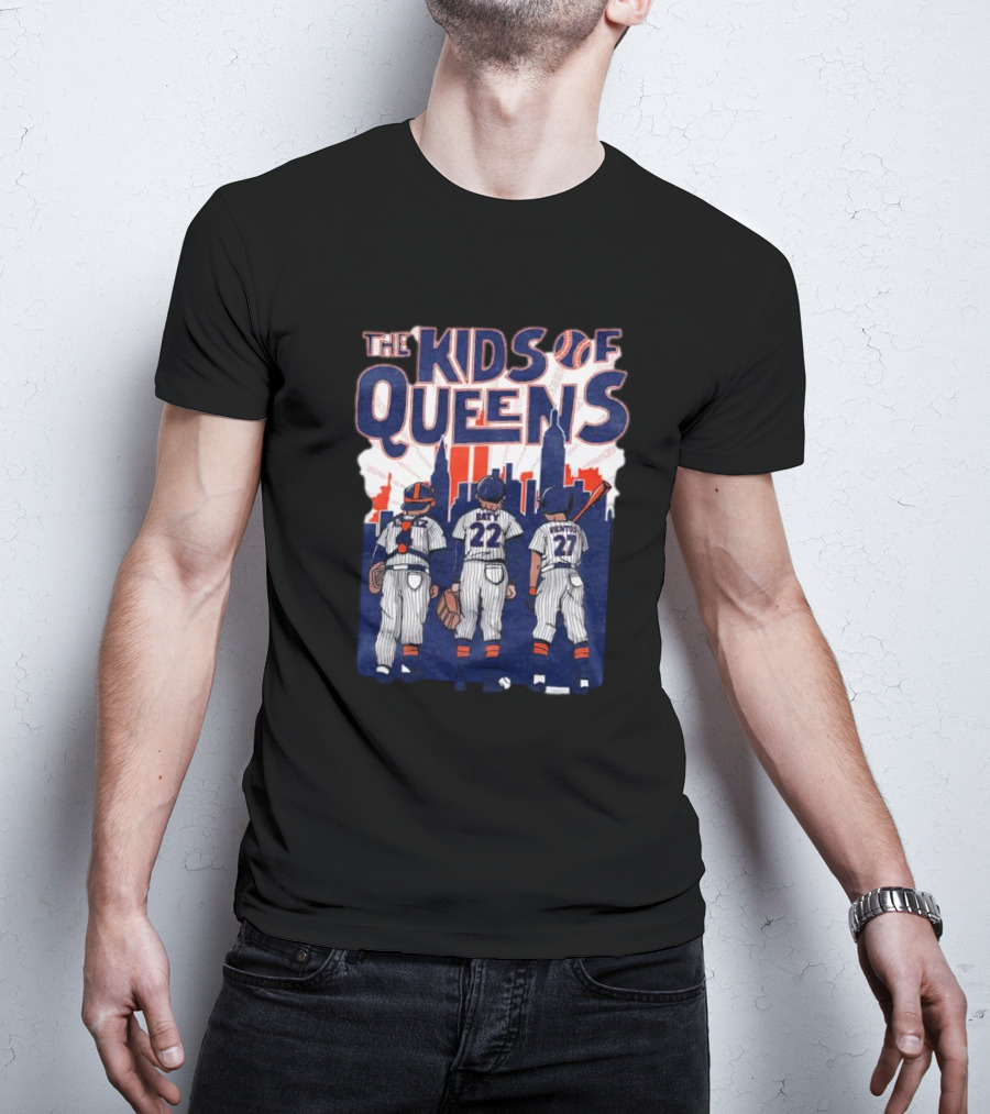 The Kids Of Queens Baseball Team Skyline T-Shirt