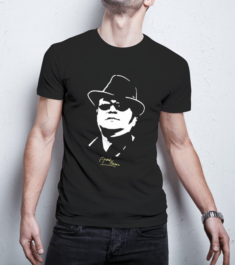 Andre Hazes Monochrome Fedora Sunglasses T-Shirt