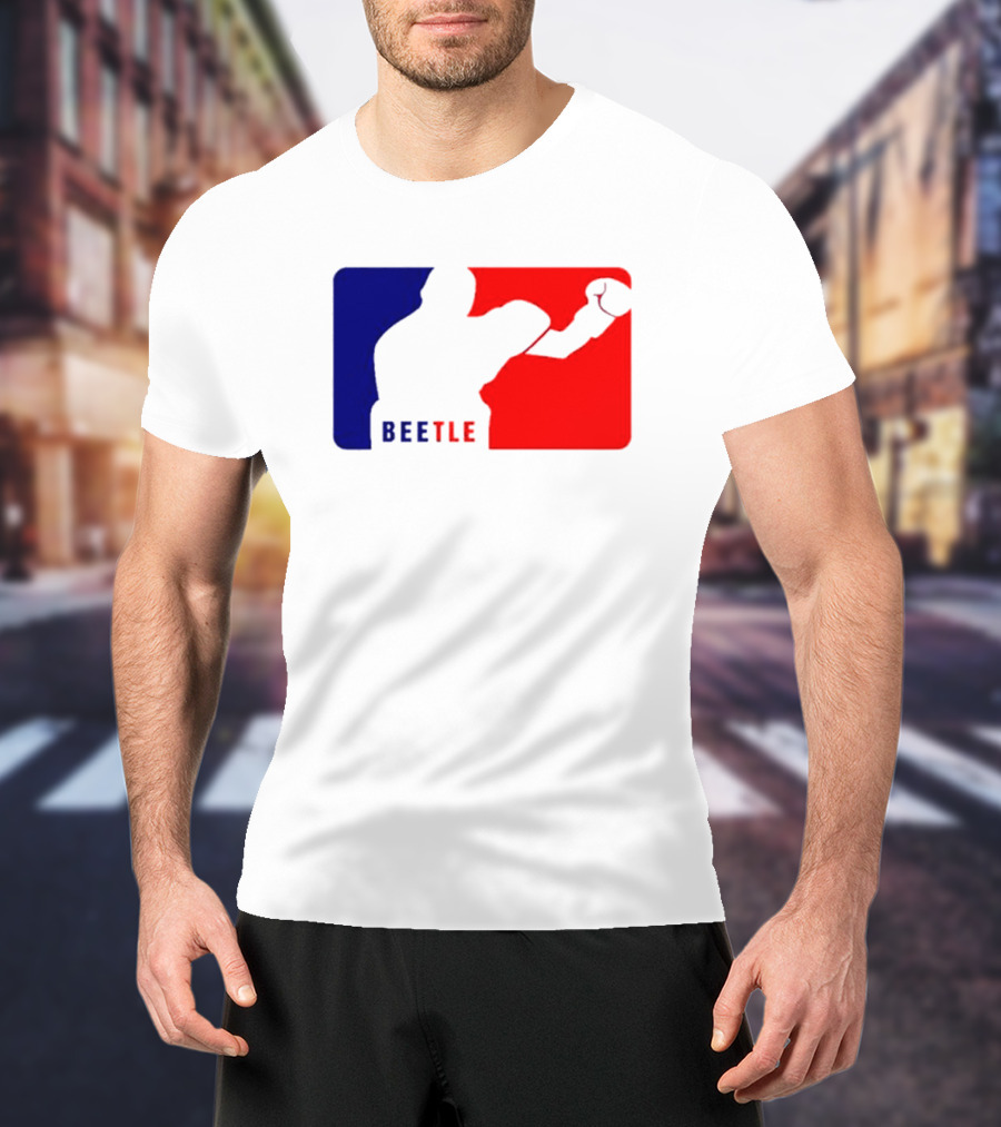 Beetle Boxing Silhouette In Red And Blue NBA T-Shirt