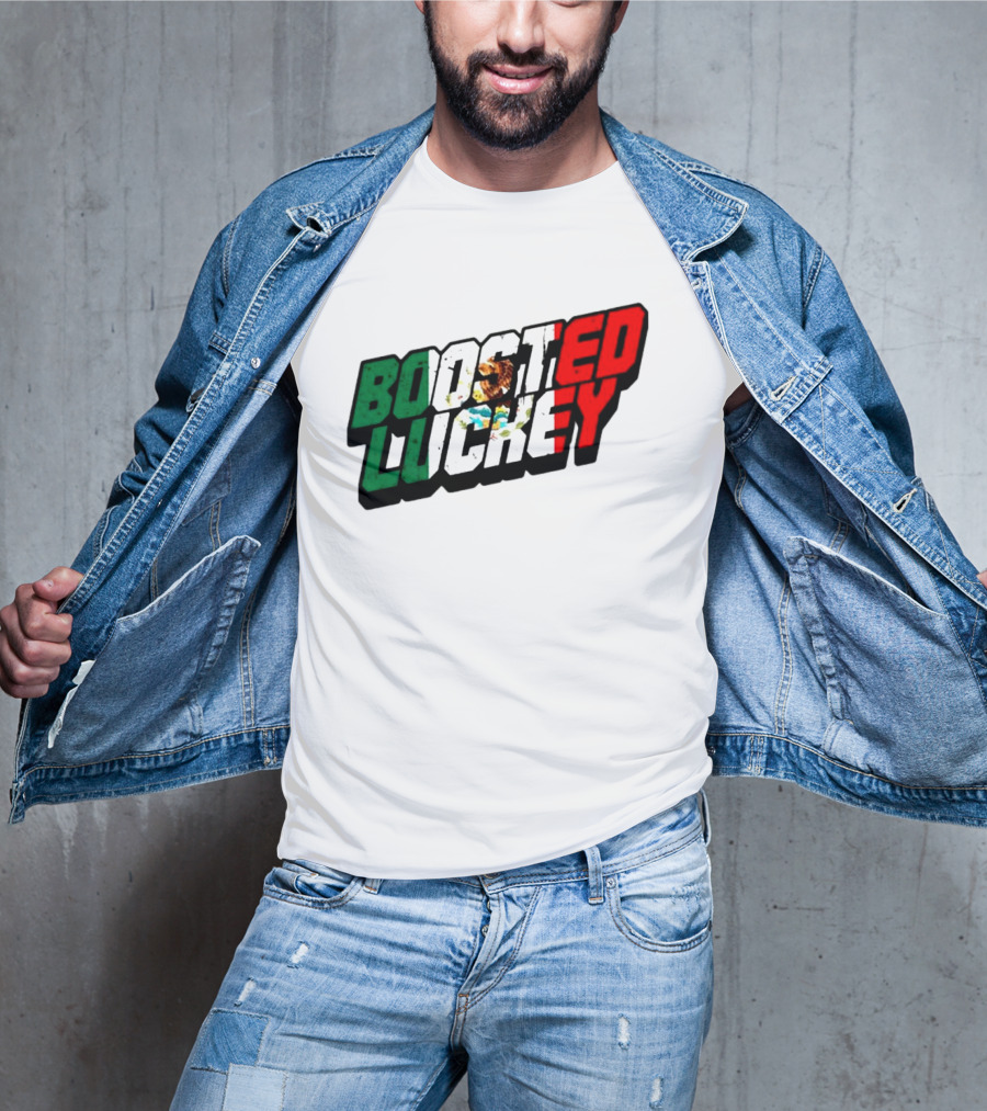 Boosted Luckey Mexico Mexican Flag Colors Eagle Emblem T-Shirt