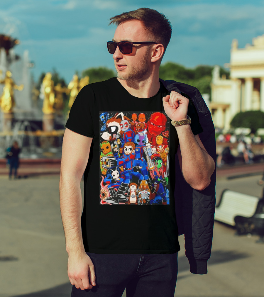 Guardians Of The Galaxy Galactic Pilgrim Cartoon Characters Ensemble T-Shirt