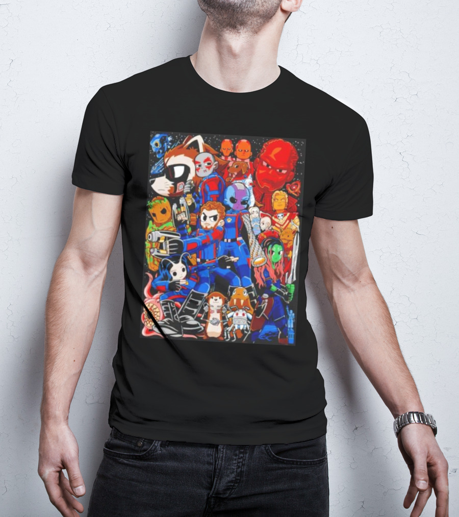 Guardians Of The Galaxy Galactic Pilgrim Cartoon Characters Ensemble T-Shirt