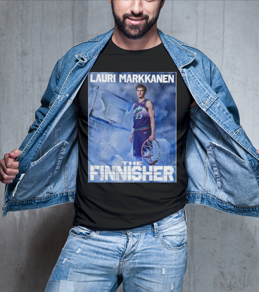 Lauri Markkanen The Finisher Basketball Ice Blue T-Shirt