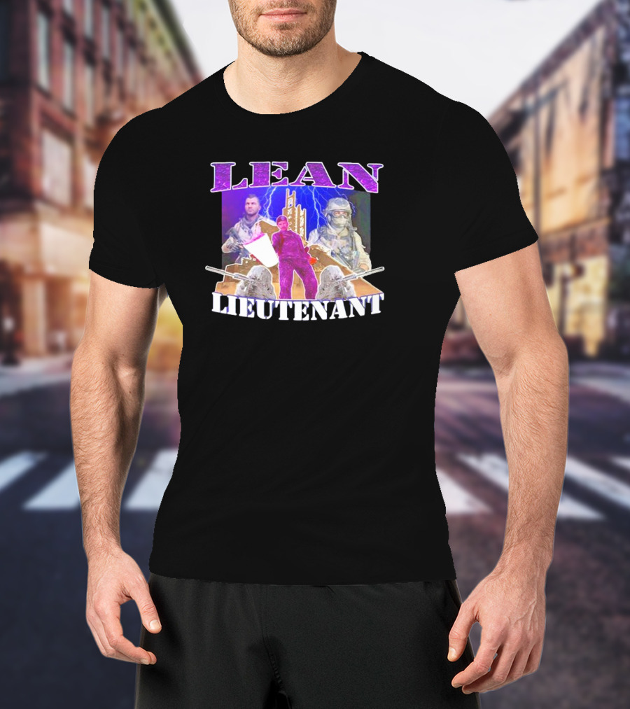 LEAN LIEUTENANT Soldiers With Lightning Background T-Shirt