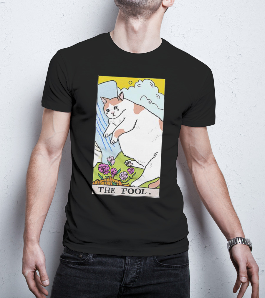 Sad Cat The Fool Tarot Card Cute Feline T-Shirt