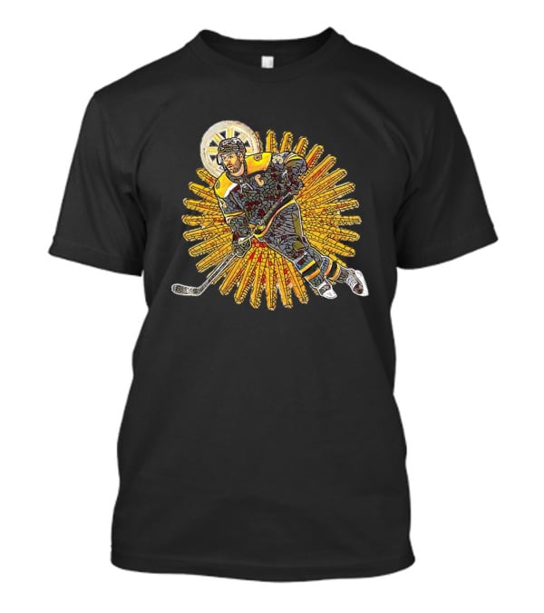 Saint Patrice Bergeron Iconic Hockey Mosaic With Radiant Halo T-Shirt
