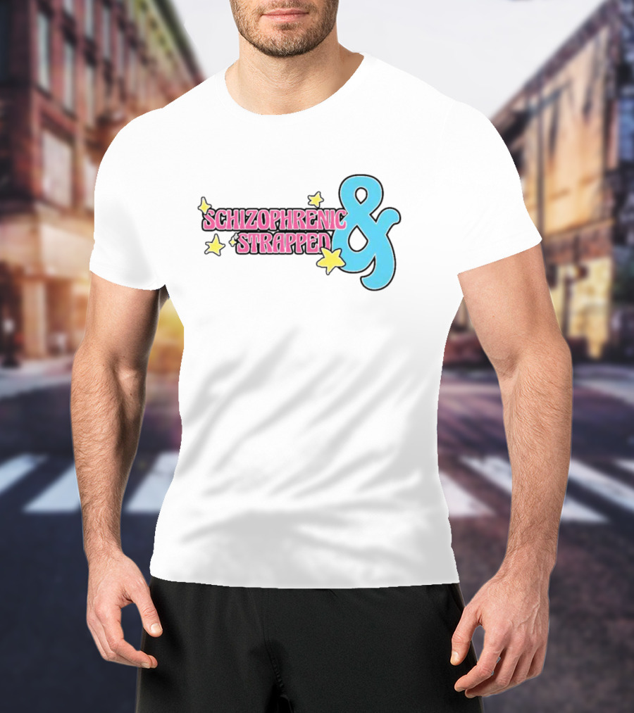 Schizophrenic And Strapped Retro Starry T-Shirt