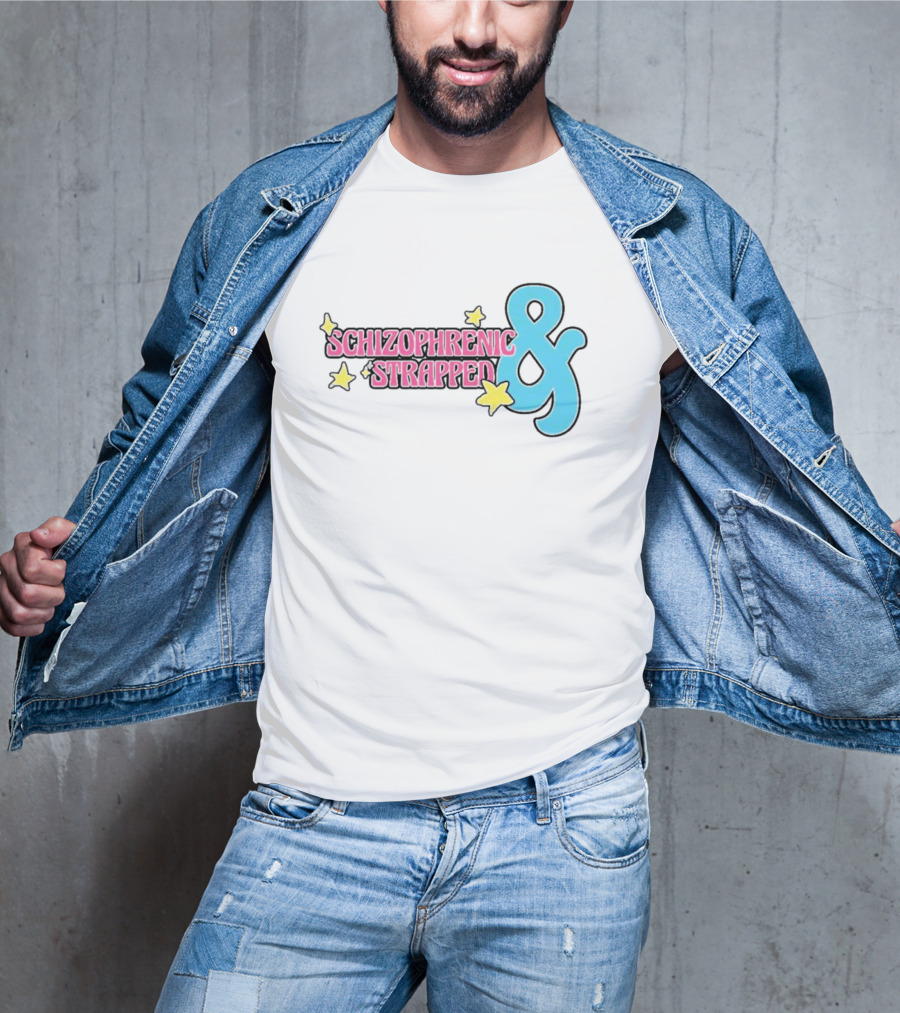 Schizophrenic And Strapped Retro Starry T-Shirt