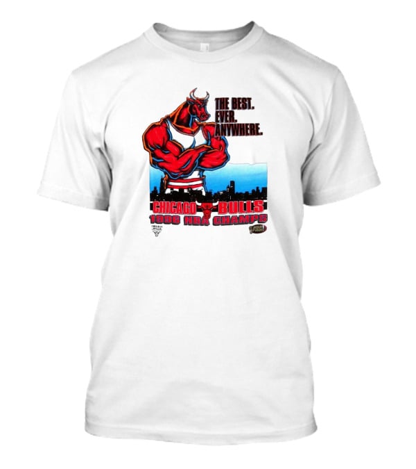 Chicago Bulls 1996 NBA Champs The Best Ever Anywhere Bulls United Center Skyline T-Shirt