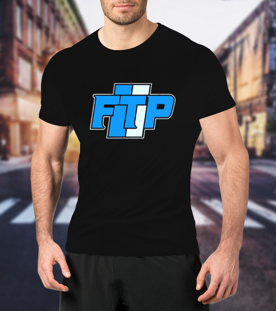 Detroit Lions FTP Blue And White T-Shirt