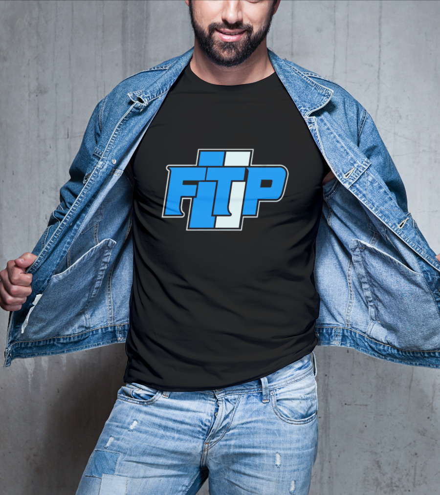 Detroit Lions FTP Blue And White T-Shirt