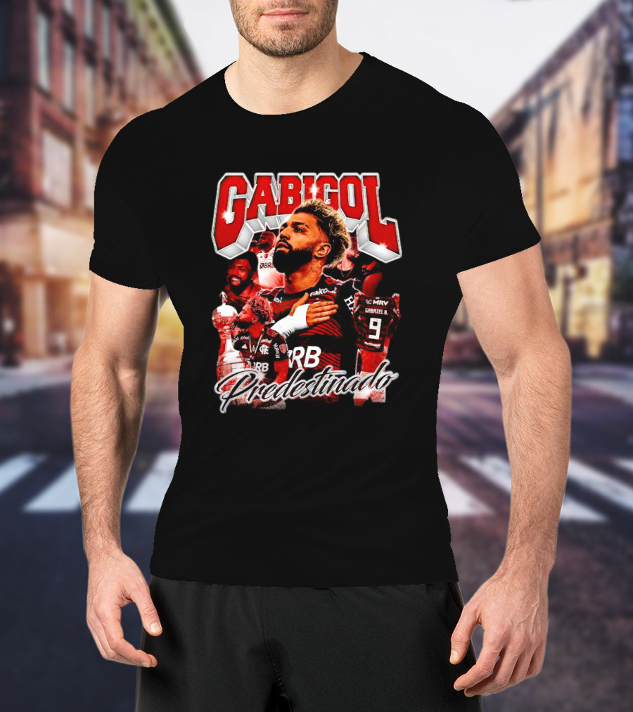 Gabigol Predestinado Flamengo Trophy Celebration Collage T-Shirt