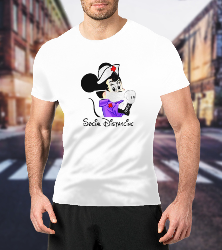 Minnie Mouse Nurse Social Distancing T-Shirt