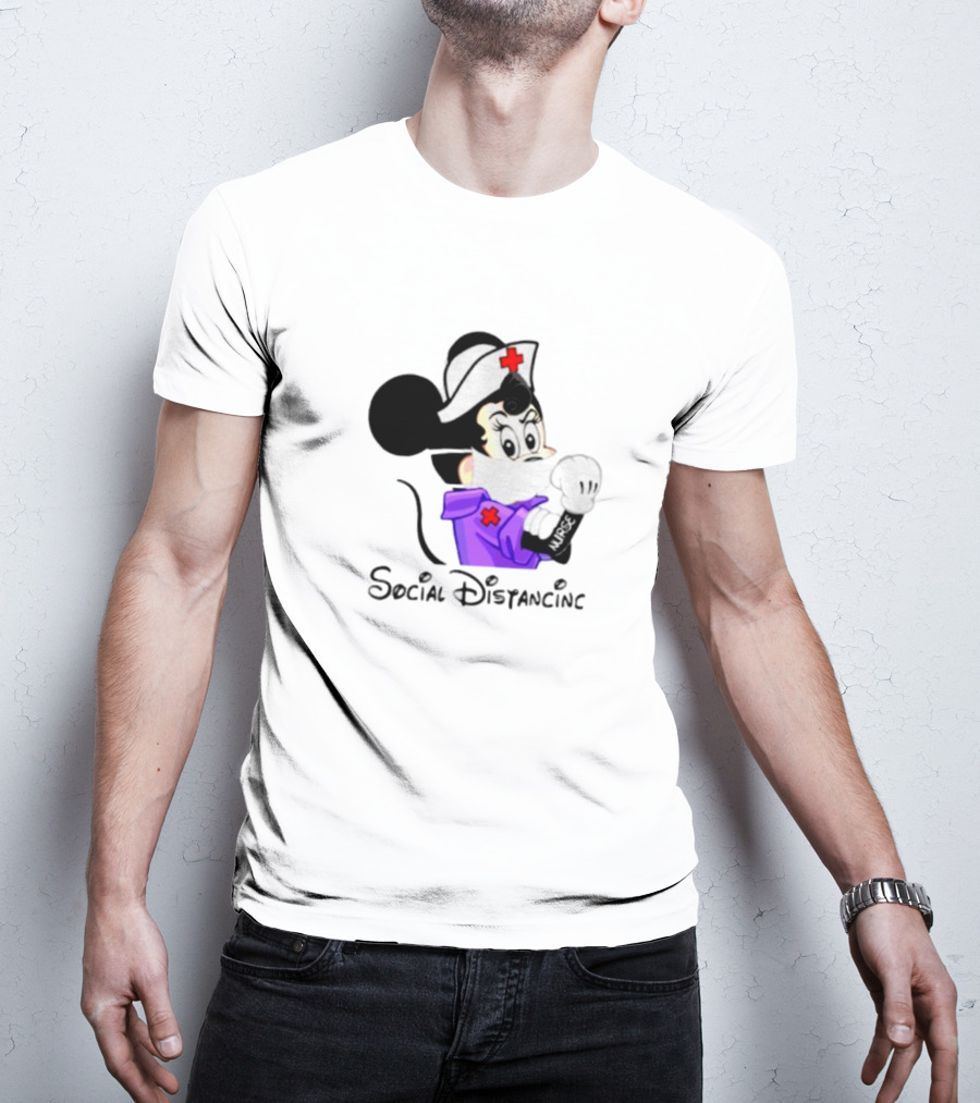 Minnie Mouse Nurse Social Distancing T-Shirt
