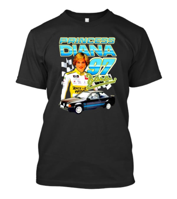 Princess Diana Race To Hero 97 Racing Diana Car Checkered Flags T-Shirt