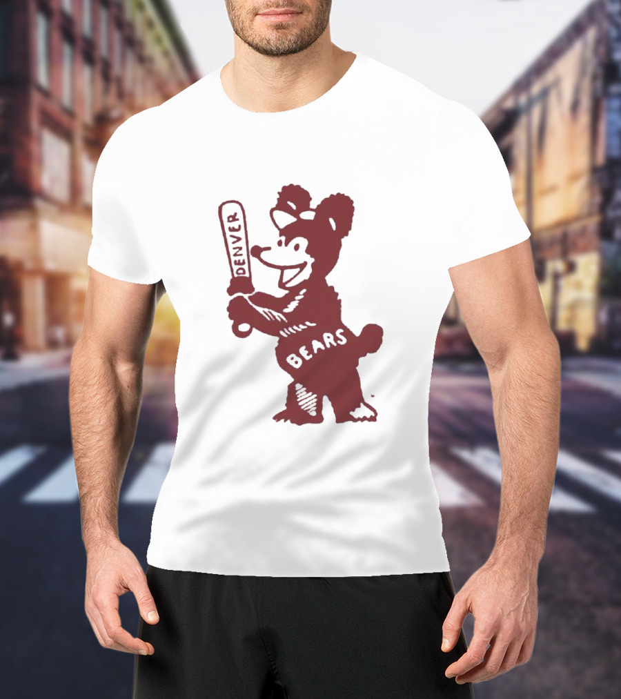 Denver Bears Vintage Colorado Rockies Baseball Mascot T-Shirt