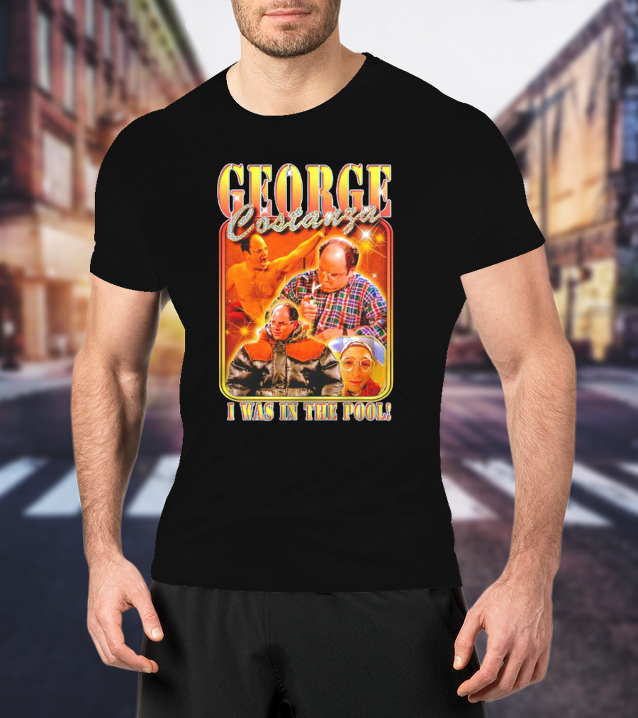 George Costanza I Was In The Pool Vintage Humor Collage T-Shirt