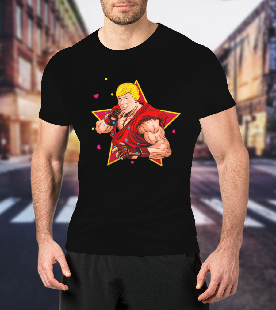 Ken Hadouken Star Power Fighter Red Attire T-Shirt