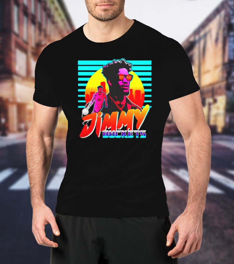 Jimmy Buckets Retro Neon Basketball Player T-Shirt