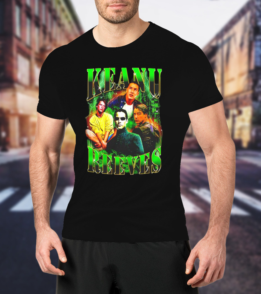 Keanu Reeves Matrix Visual Styles And Characters T-Shirt