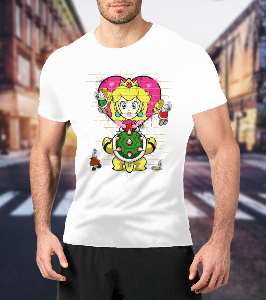 Princess Peach Graffiti Bowser Wall T-Shirt