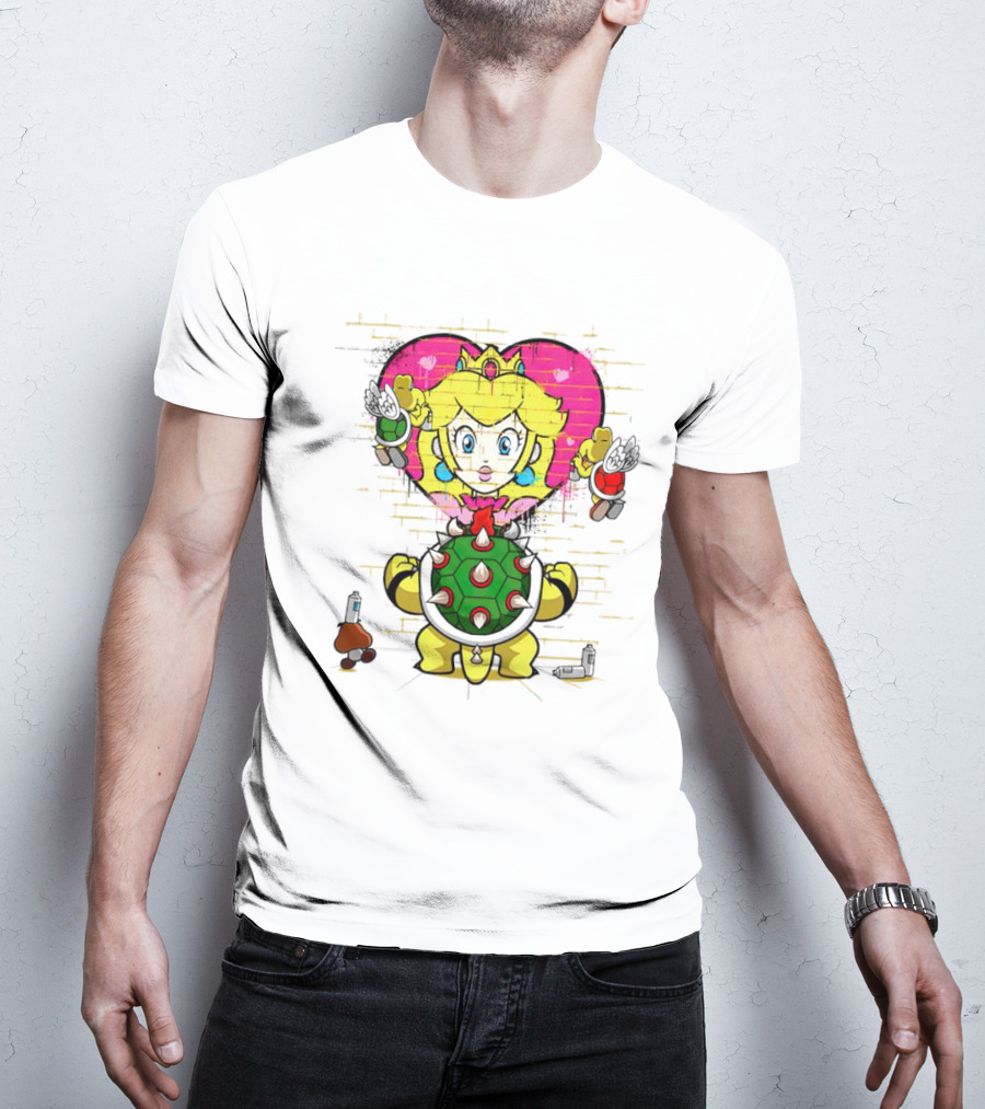 Princess Peach Graffiti Bowser Wall T-Shirt