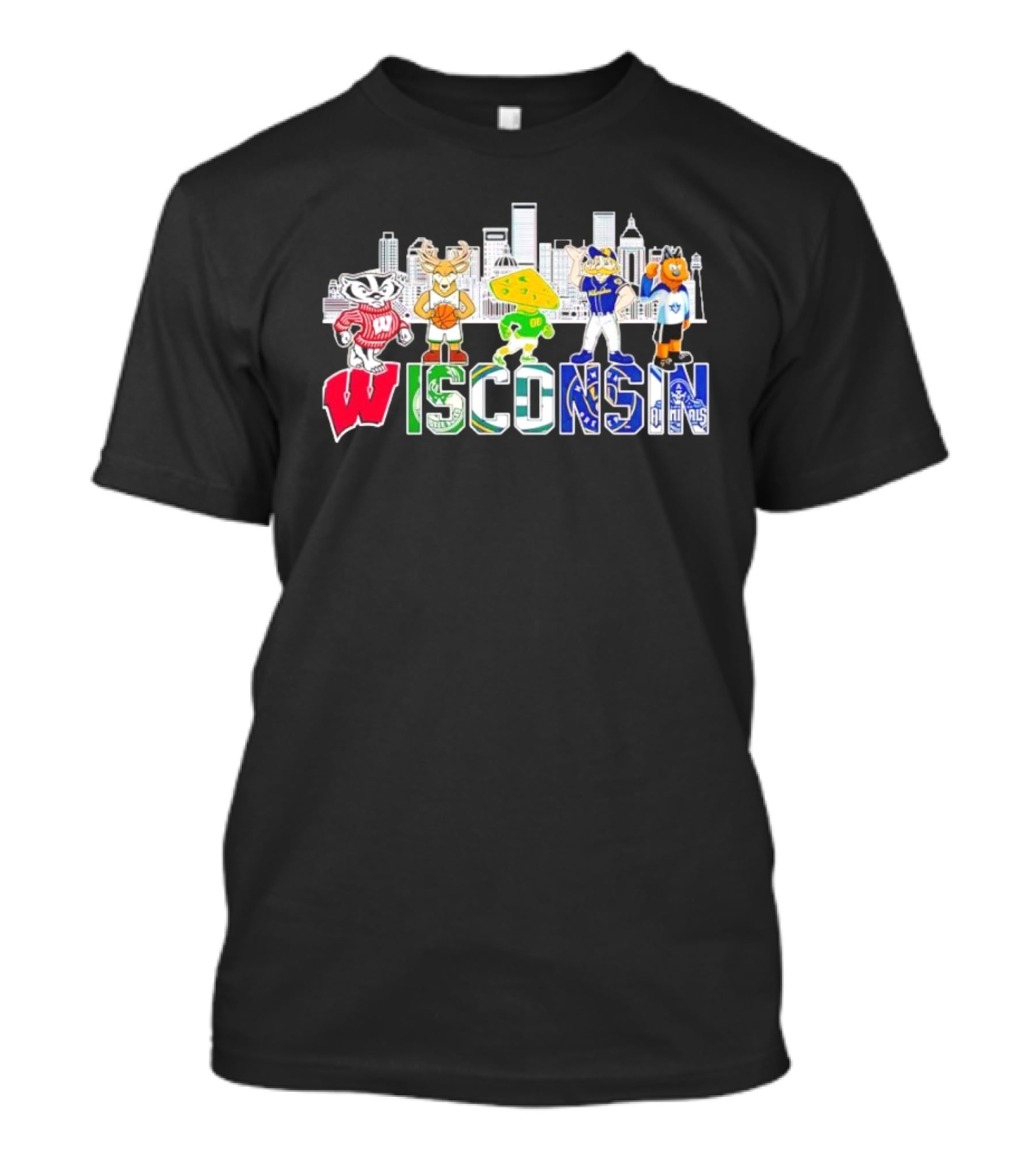 Wisconsin Mascot Skyline City Sports Team All-Stars T-Shirt