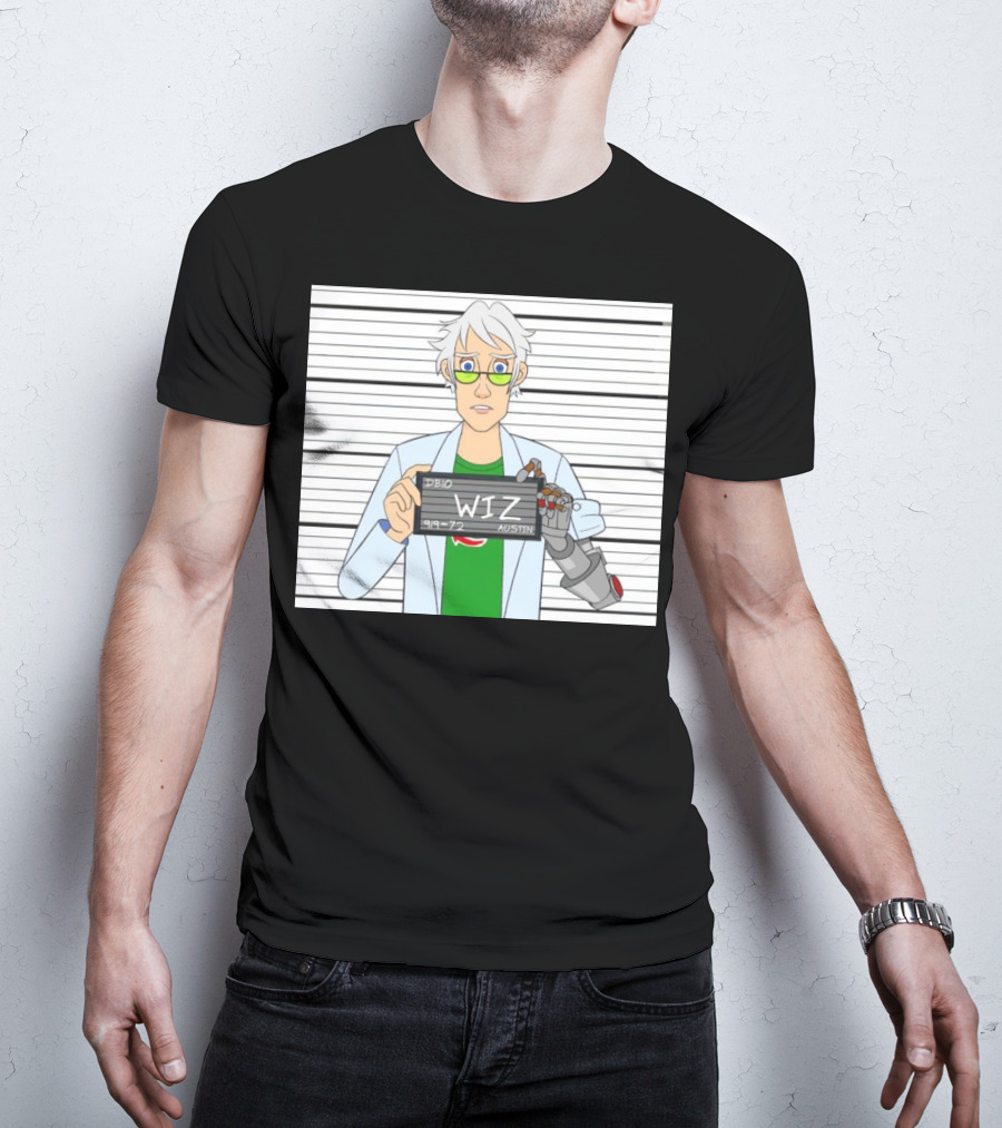 DB10 Wiz 919 72 Austin Scientist Character With Robotic Arm T-Shirt