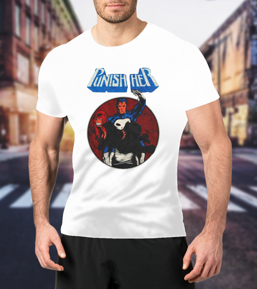 Punish Her Marvel Comic Style Hero With Red-Haired Woman T-Shirt
