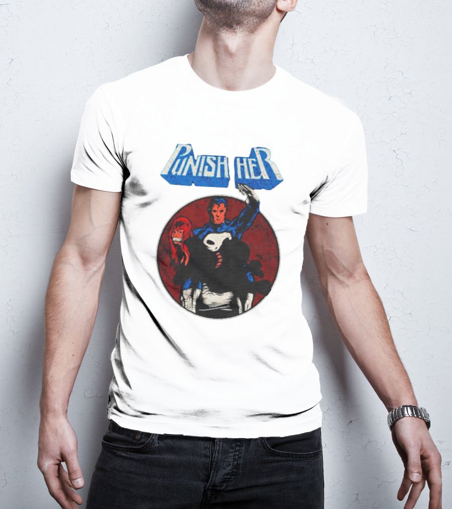 Punish Her Marvel Comic Style Hero With Red-Haired Woman T-Shirt
