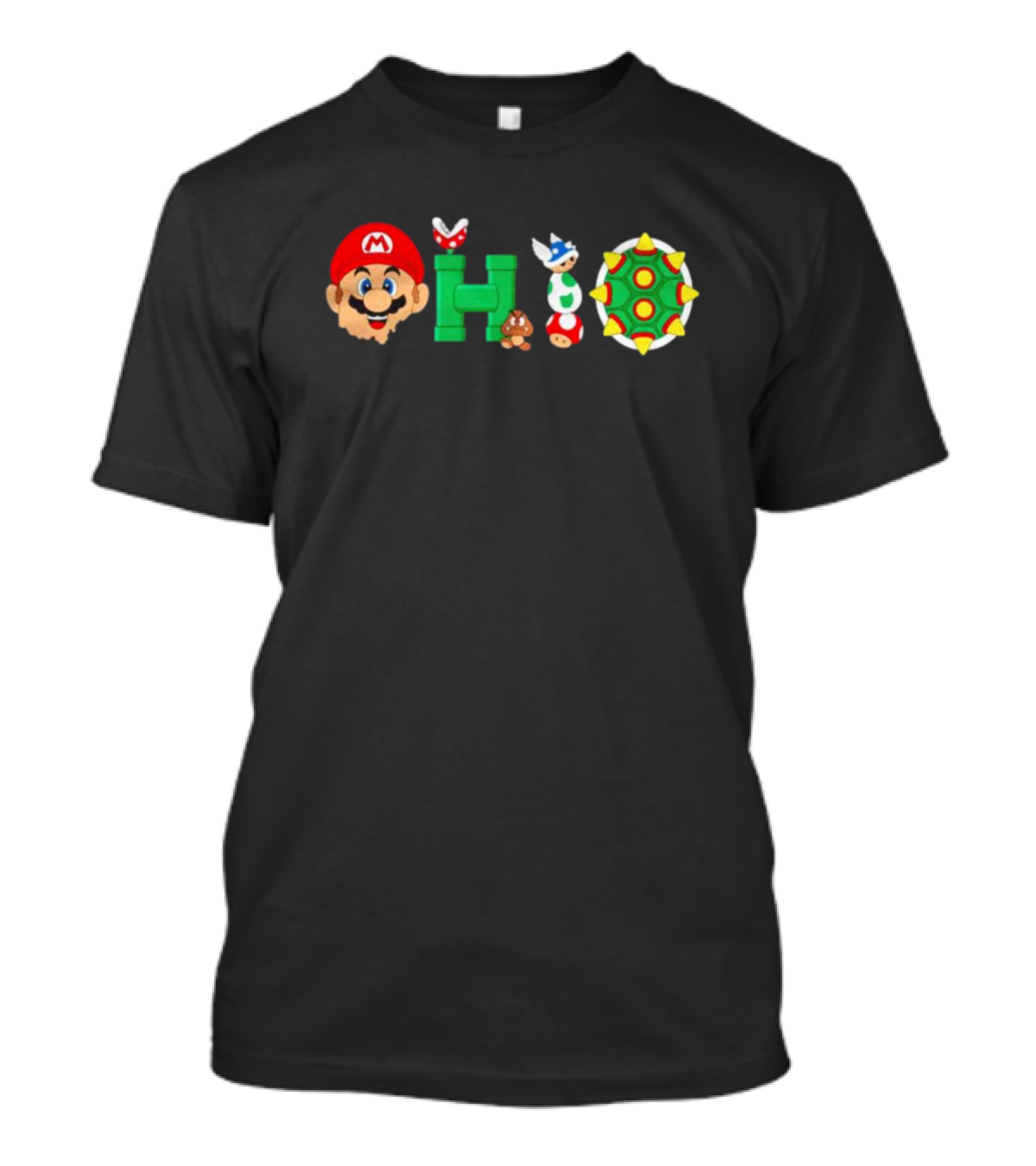 Ohio Super Mario Characters Goomba Bowser Pipe Piranha Plant Spiny Shell T-Shirt
