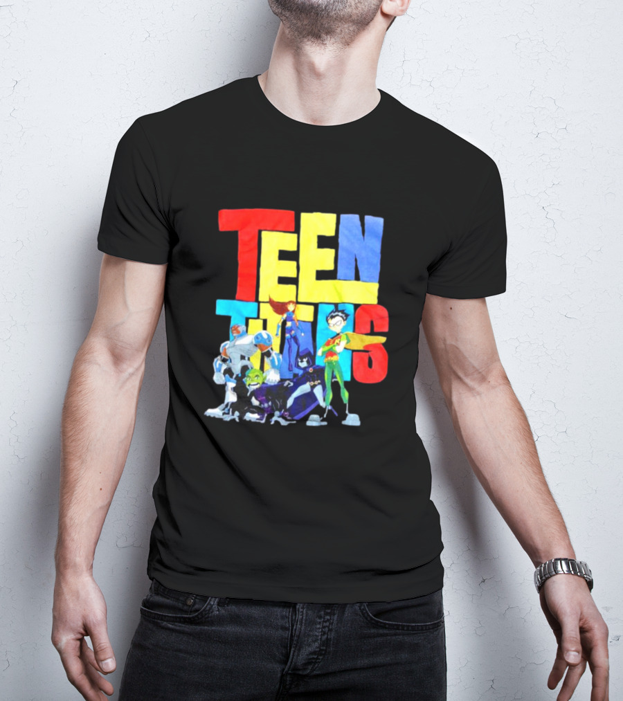 Teen Titans Cartoon Characters Group Pose T-Shirt