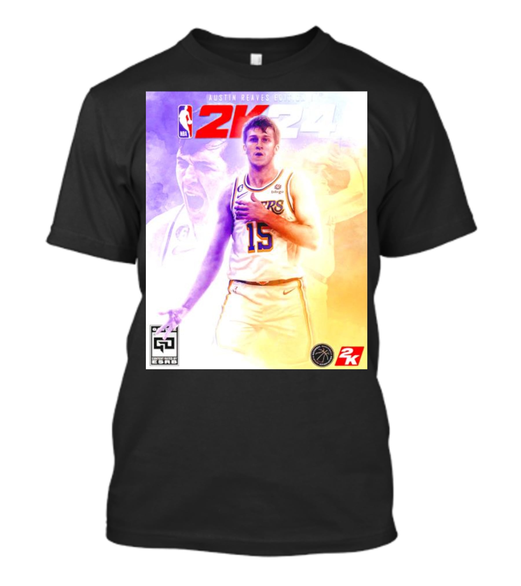 Austin Reaves 2K24 Los Angeles Lakers NBA Basketball Cover Edition T-Shirt