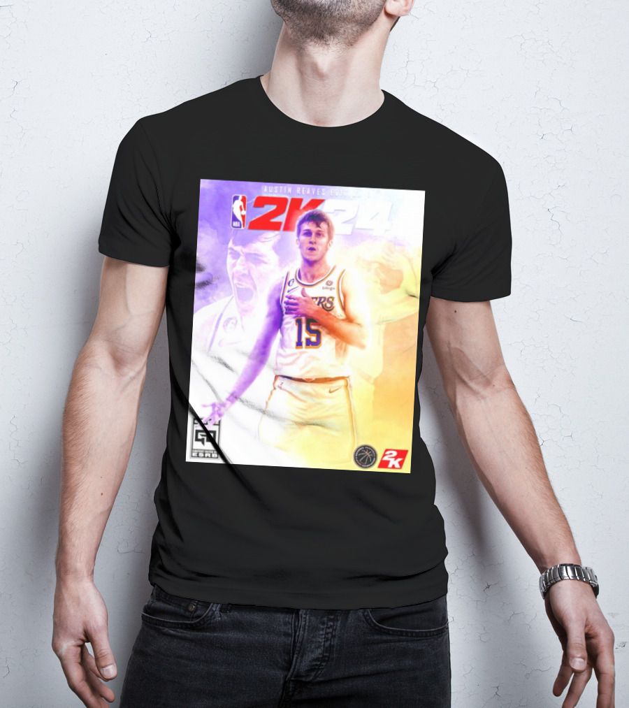 Austin Reaves 2K24 Los Angeles Lakers NBA Basketball Cover Edition T-Shirt