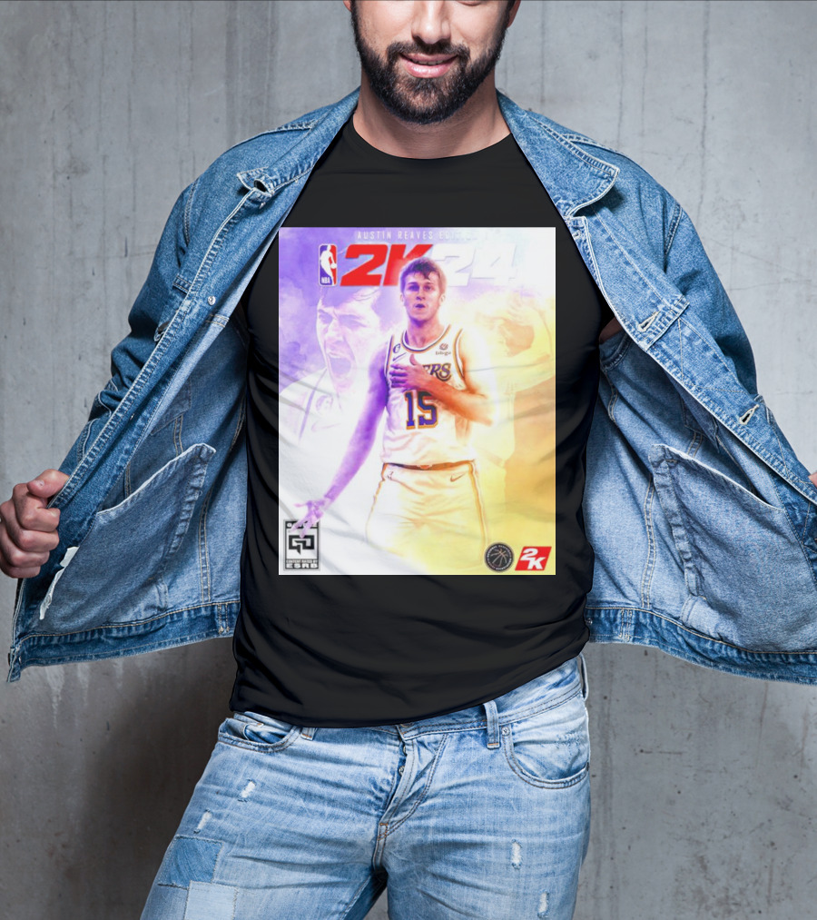 Austin Reaves 2K24 Los Angeles Lakers NBA Basketball Cover Edition T-Shirt