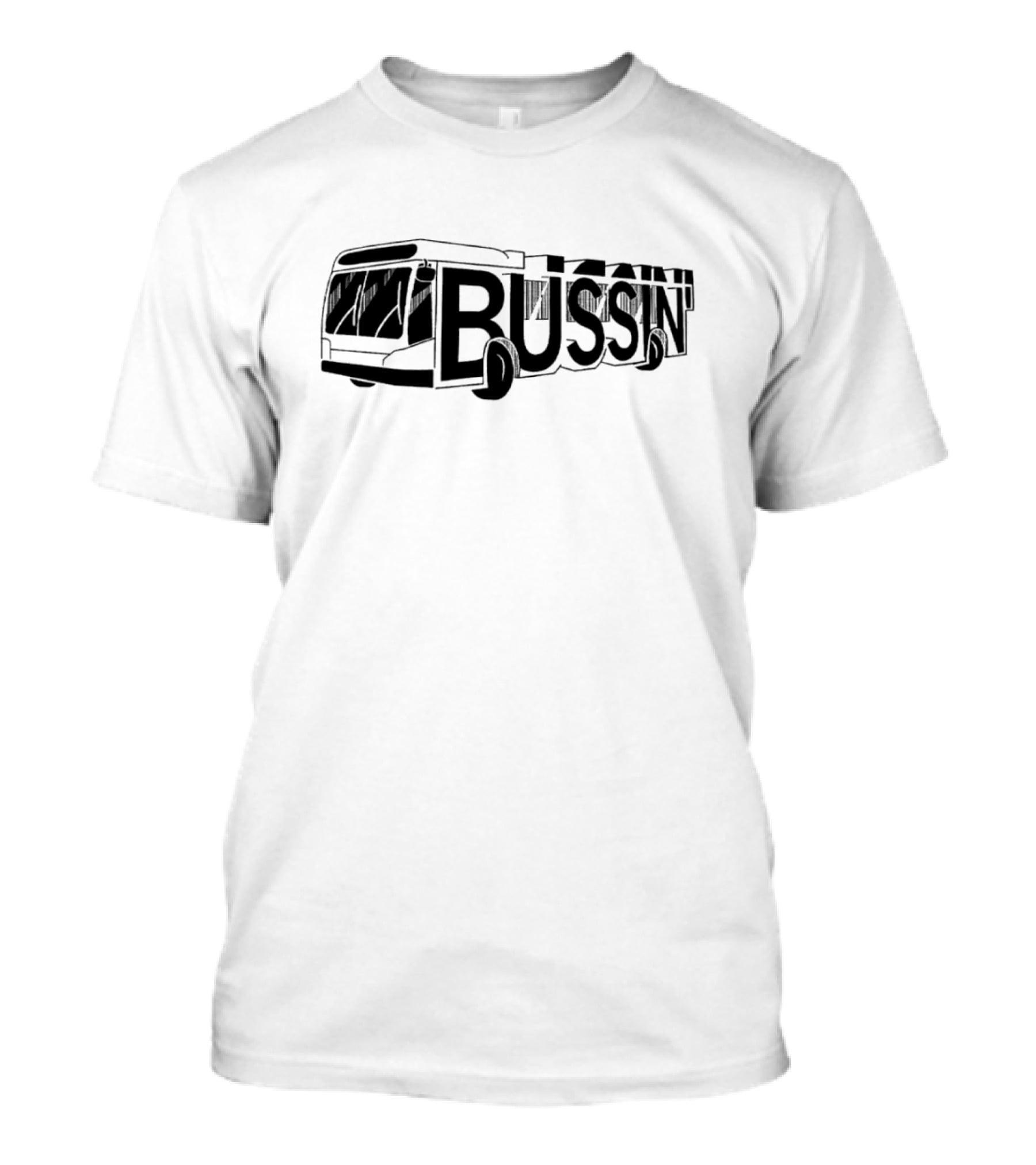 Bus Bussin Text Shaped Into Bus T-Shirt
