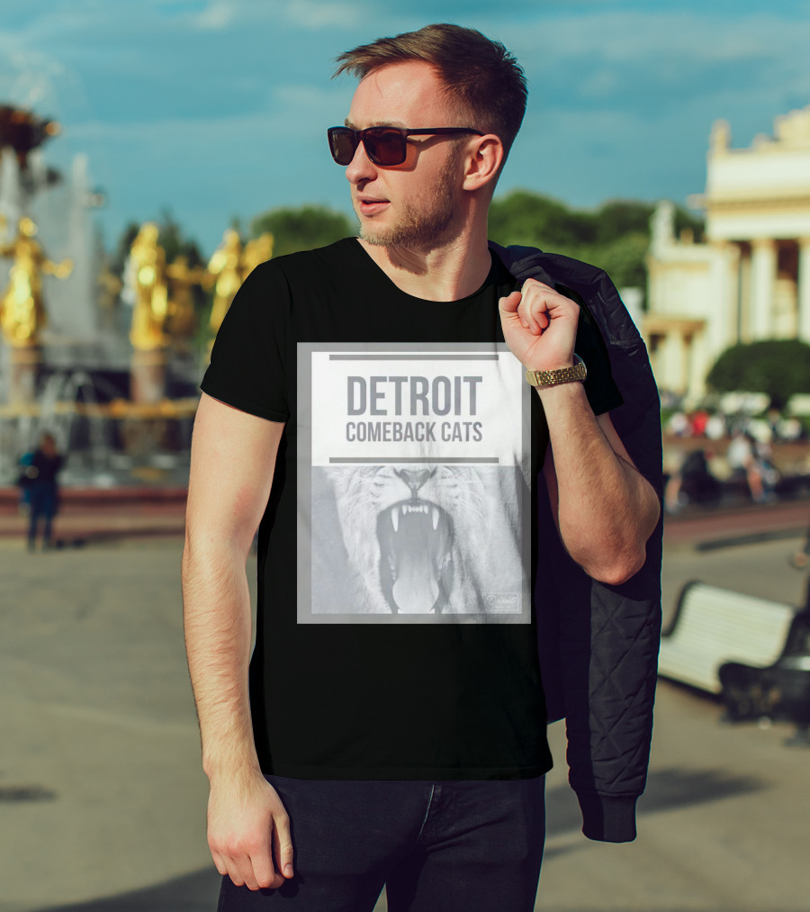 Detroit Comeback Cats Roaring Lion T-Shirt
