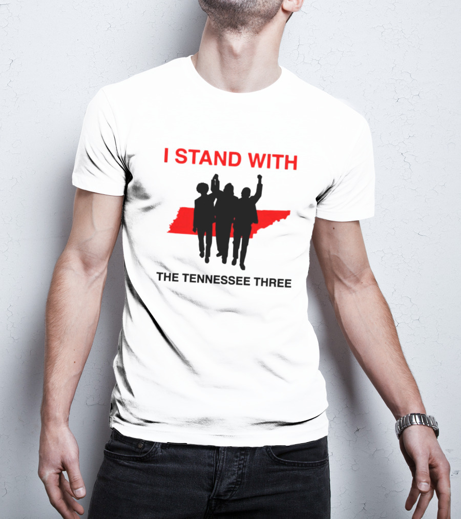 I Stand With The Tennessee Three Red Silhouette Map T-Shirt