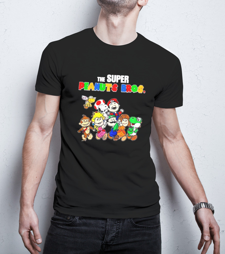 The Super Peanuts Bros Mario Crossover Characters T-Shirt