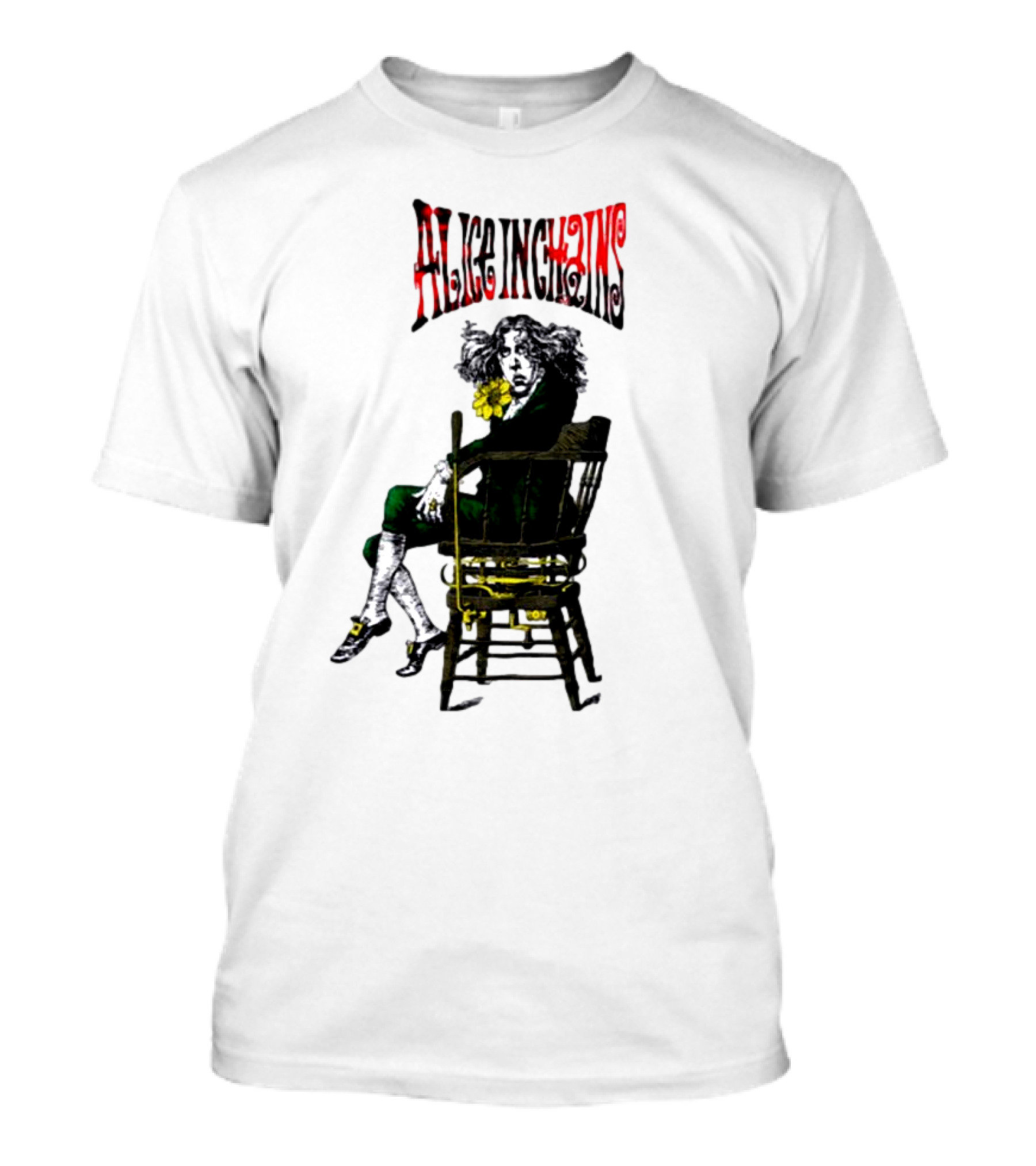 Alice In Chains Angry Chair Artwork With Striking Figure On Dark Background 1992 T-Shirt
