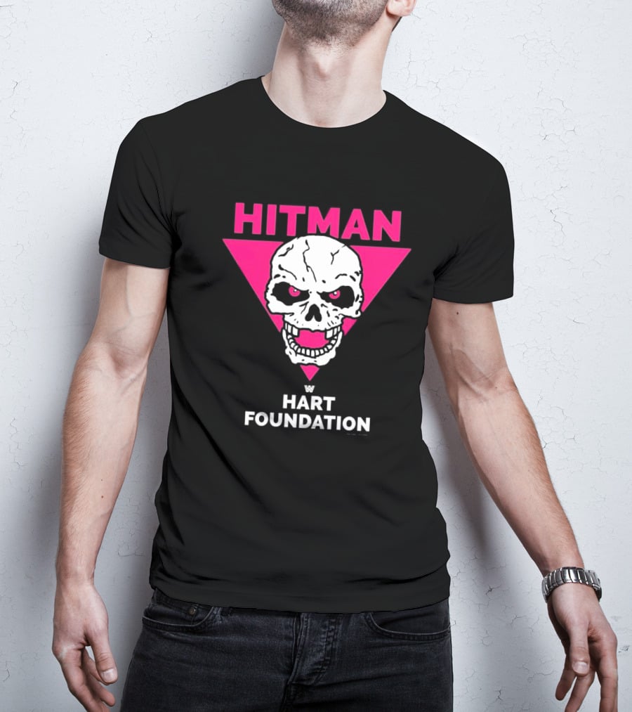 Hitman Skull Pink Triangle W Hart Foundation T-Shirt