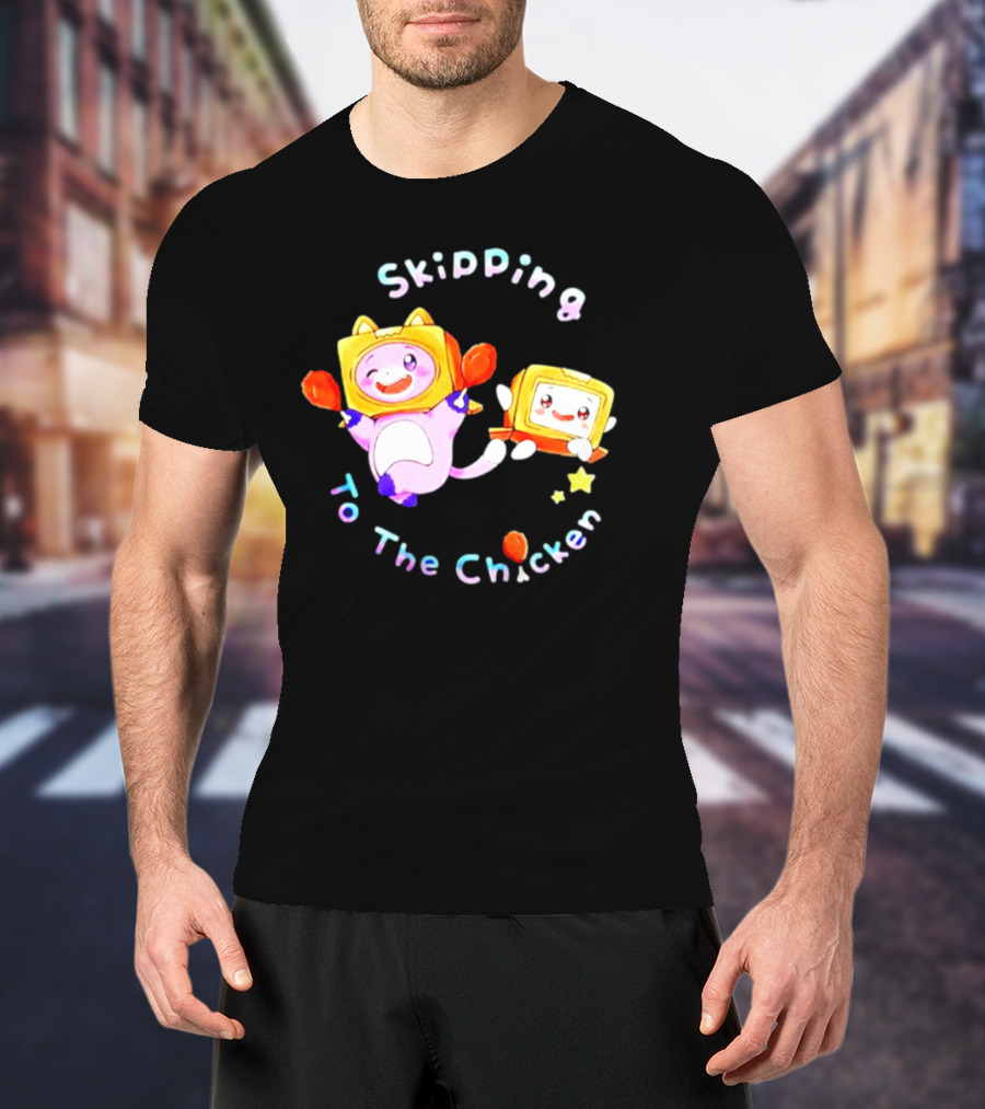 Skipping To The Chicken Lankybox Boxy And Foxy Playful Adventure T-Shirt