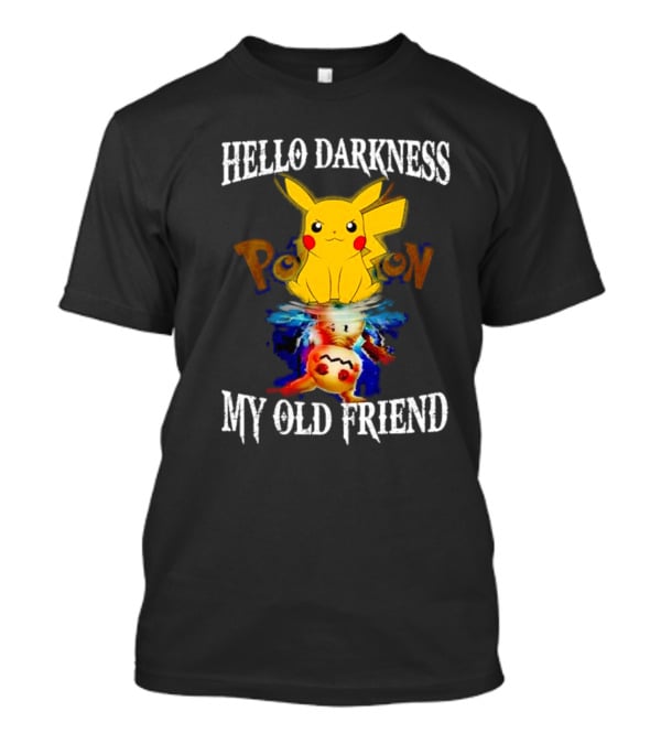 Pikachu Hello Darkness My Old Friend Reflective Mimikyu Pokedex T-Shirt